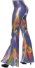 Women's 70's Swirl Bell Bottom Pants Adult L/XL