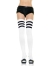 Thigh High Knit Wht W Blk Strp