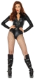 Wet Look High Neck Bodysuit Lg