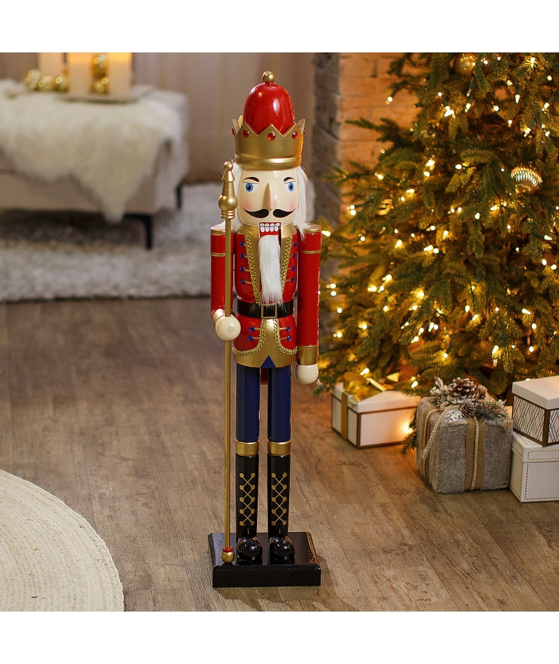 3 Ft. Large Classic Red Wood Holiday Nutcracker with Scepter
-JT04001RD