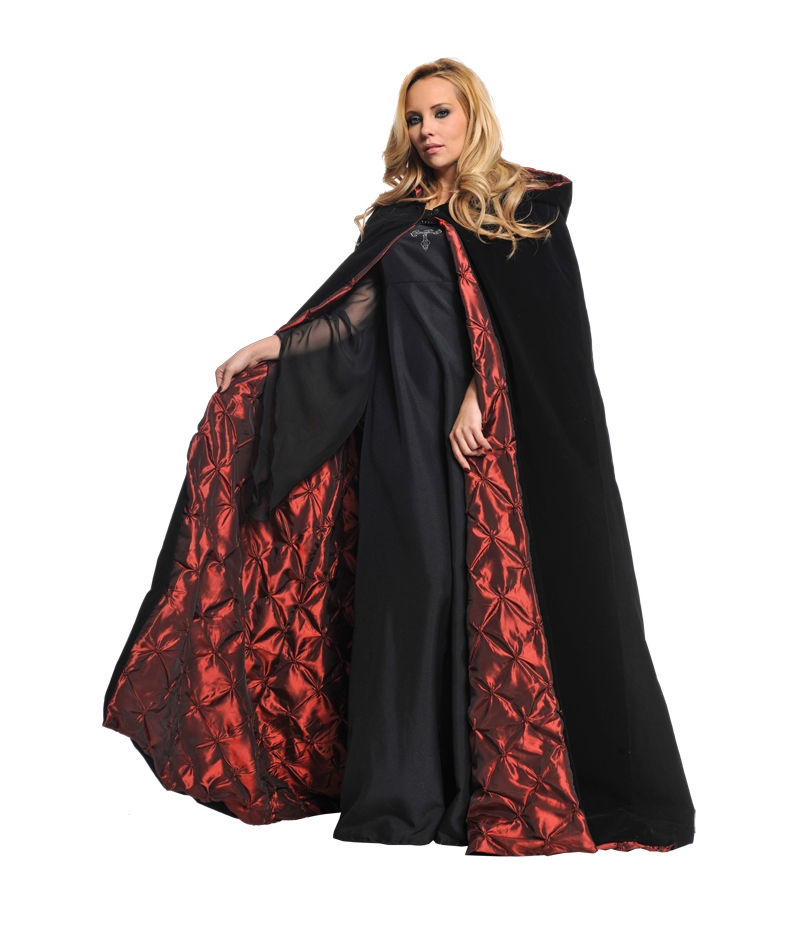 Cape Dlx Velvet/Embr Lin 63 In